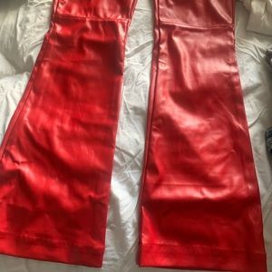 Revice red leather pants and jumpsuit